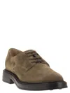 Tod's Suede Lace-up Derby Dress Shoes In Beige