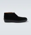 Tod's Suede Lace-up Boots In Black