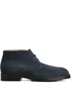 Tod's Suede Lace-up Boots In Blue