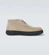 Tod's Man Ankle Boots Grey Size 6 Leather In Brown