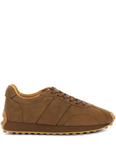 Tod's Suede Lace-up Sneakers In Brown