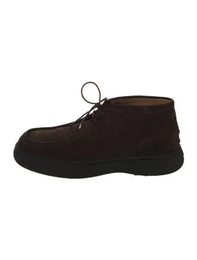 Pre-owned Tod's Suede Lace-up Boots In Black