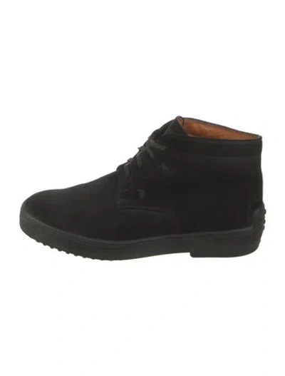 Pre-owned Tod's Suede Lace-up Boots In Black