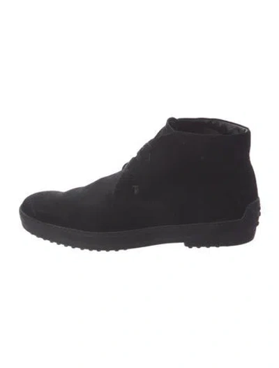 Pre-owned Tod's Suede Lace-up Boots In Black