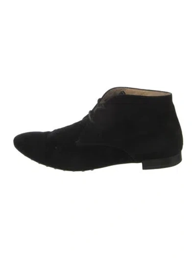 Pre-owned Tod's Suede Lace-up Boots In Black