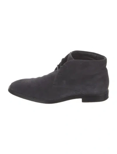 Pre-owned Tod's Suede Lace-up Boots In Blue
