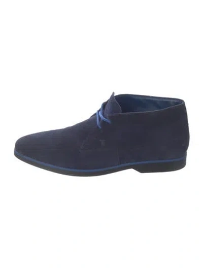 Pre-owned Tod's Suede Lace-up Boots In Blue