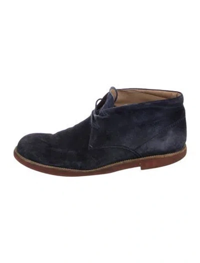 Pre-owned Tod's Suede Lace-up Boots In Blue