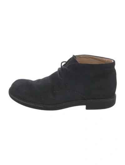 Pre-owned Tod's Suede Lace-up Boots In Blue