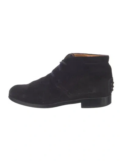 Pre-owned Tod's Suede Lace-up Boots In Blue