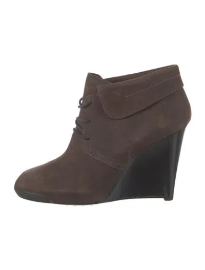 Pre-owned Tod's Suede Lace-up Boots In Brown