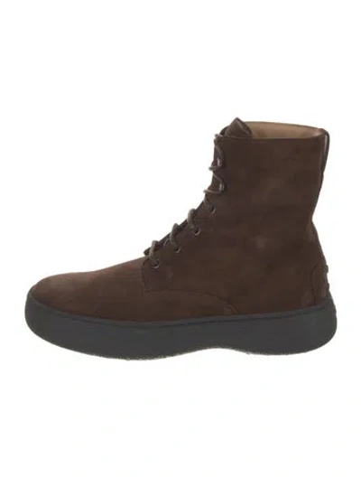 Pre-owned Tod's Suede Lace-up Boots In Brown