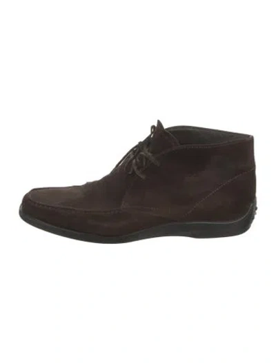 Pre-owned Tod's Suede Lace-up Boots In Brown
