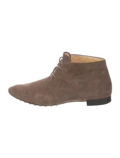 Pre-owned Tod's Suede Lace-up Boots In Brown