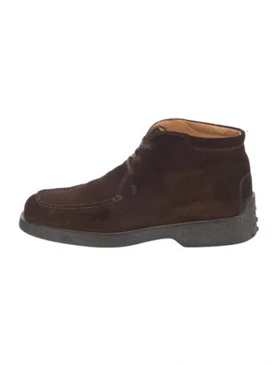 Pre-owned Tod's Suede Lace-up Boots In Brown
