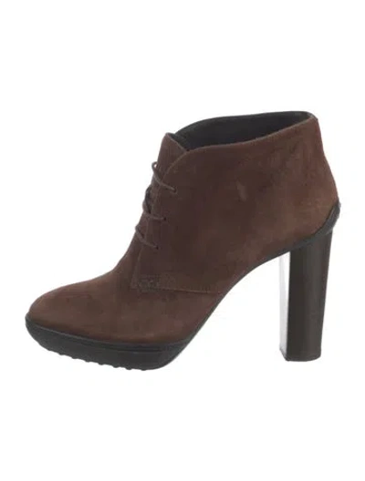 Pre-owned Tod's Suede Lace-up Boots In Brown