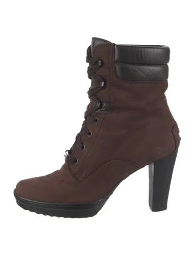 Pre-owned Tod's Suede Lace-up Boots In Brown