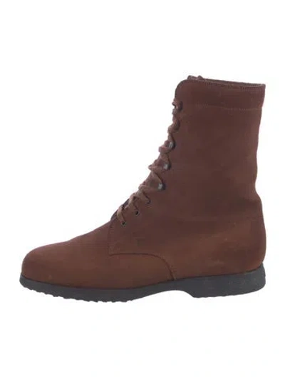Pre-owned Tod's Suede Lace-up Boots In Brown