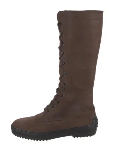 Pre-owned Tod's Suede Lace-up Boots In Brown