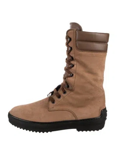 Pre-owned Tod's Suede Lace-up Boots In Brown