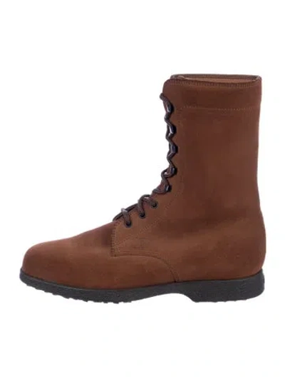 Pre-owned Tod's Suede Lace-up Boots In Brown