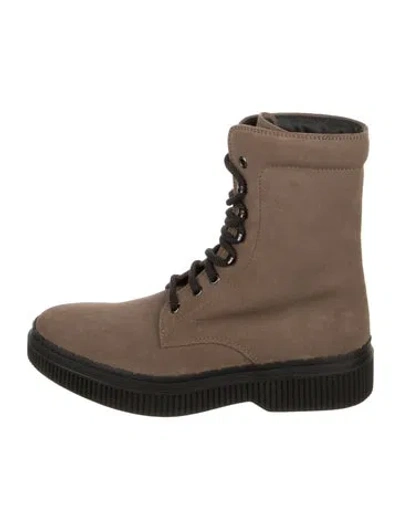 Pre-owned Tod's Suede Lace-up Boots In Brown