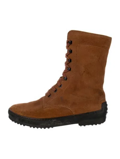 Pre-owned Tod's Suede Lace-up Boots In Brown