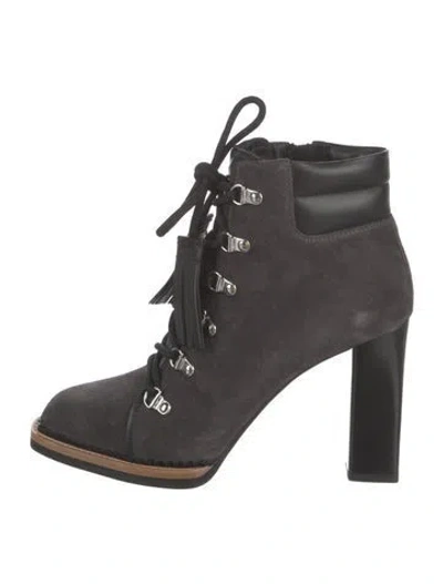 Pre-owned Tod's Suede Lace-up Boots In Gray