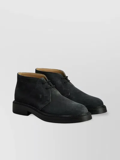 Tod's Suede Leather Ankle Boot With Lightweight Rubber Sole