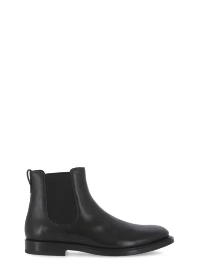 Tod's Suede Leather Chelsea Boots In Black