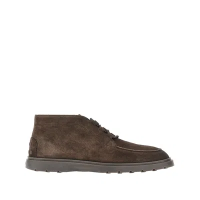 Tod's Suede Leather Desert Boots In Brown