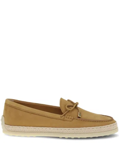 Tod's Suede Leather Loafers In Brown
