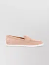 Tod's Suede Leather Loafers Penny Strap In Pink