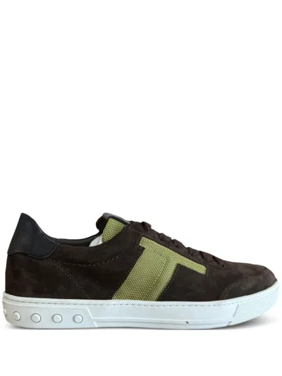 Tod's Suede Leather Sneakers In Black