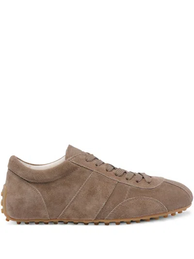 Tod's Suede Leather Sneakers In Brown