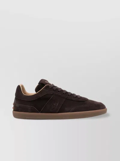TOD'S SUEDE LEATHER SNEAKERS RUBBER SOLE
