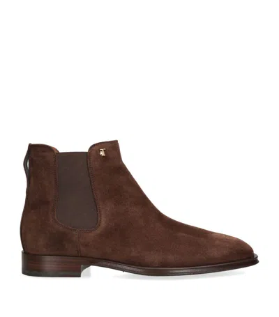 Tod's Suede Leone Orel Ankle Boots In Brown