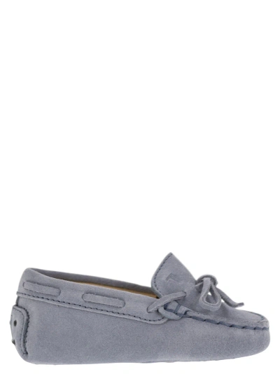 Tod's Kids' Suede Loafer In Light Blue