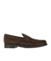 Tod's Leather Loafer Shoes In Green