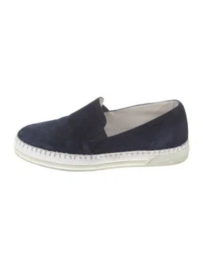 Pre-owned Tod's Suede Loafer Sneakers In Blue