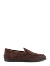 Tod's Brown Suede Slip-on Flat Shoes