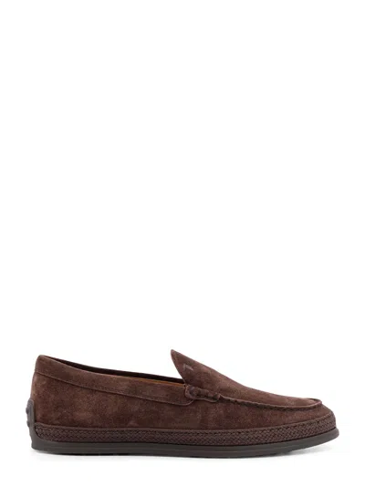 TOD'S SUEDE LOAFER WITH ENGRAVED LOGO