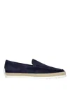 Tod's Slip On Suede Leather Sneakers In Azul