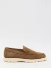 Tod's Suede Loafers In Beige