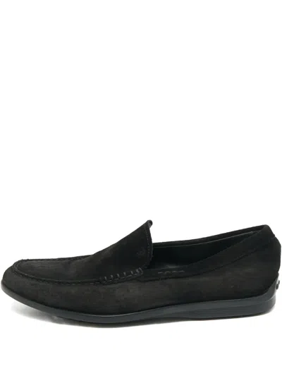 Pre-owned Tod's Suede Loafers In Black