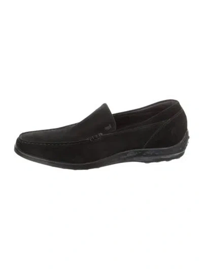 Pre-owned Tod's Suede Loafers In Black