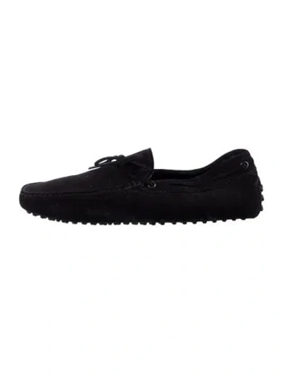 Pre-owned Tod's Suede Loafers In Black