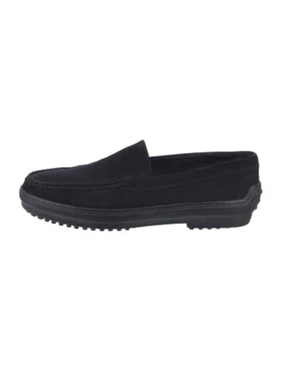 Pre-owned Tod's Suede Loafers In Black