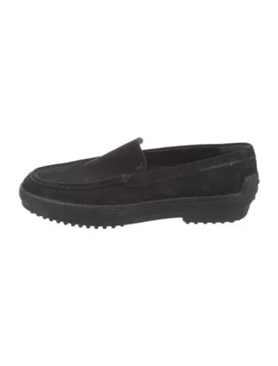 Pre-owned Tod's Suede Loafers In Black