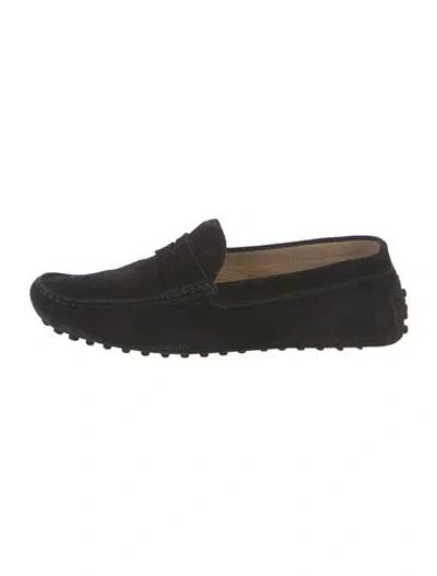 Pre-owned Tod's Suede Loafers In Black